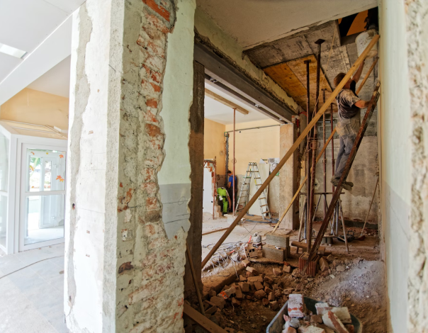 Picture of an old building be renovated